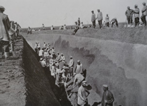 Work on the outer ditch in the redoubt