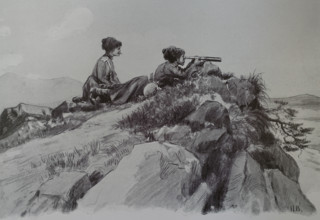 Forward observation post near Erdagou Drawing by Ivan Vladimirov (1869/1870-1947)