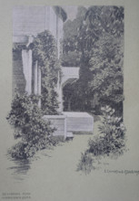 Leo Tolstoy's estate in Krasnaya Polyana Drawing by Elena Petrovna Samokish-Sudkovskaya (1862-1924)