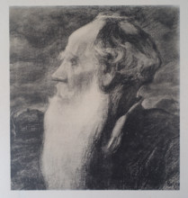 Portrait of Leo Tolstoy  By Leonid Osipovich Pasternak (1862-1945) 1903
