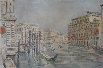 Venice Gray day Grand Canal 1911 Italy Ostroumova-Lebedeva Anna Petrovna (1871-1955)