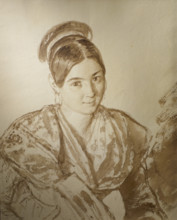 Italian woman in a shawl Early 1830s Bryullov Karl Pavlovich (1799-1852) Italian album