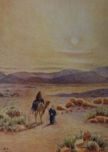 In the Libyan Desert Illustration from the book ""In the Land of Amon-Ra Essays on Egypt"" Author AN Lvov 1911