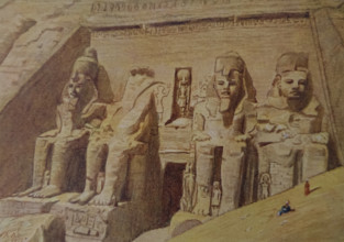 Abu Simbel Illustration from the book ""In the Land of Amon-Ra Essays on Egypt"" Author AN Lvov