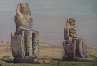 Colossi of Memnon Illustration from the book ""In the Land of Amon-Ra Essays on Egypt"" Author AN Lvov