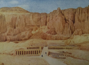 Temple of Queen Hatasu in Deir El-Bahari Illustration from the book ""In the Land of Amon-Ra Essays on Egypt""