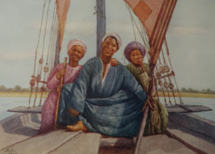 Egyptian felucca  Illustration from the book ""In the Land of Amon-Ra Essays on Egypt"" Author AN Lvov  1911