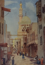 Street in Cairo Illustration from the book ""In the Land of Amon-Ra Essays on Egypt"" Author AN Lvov 1911