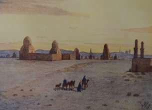 Mausoleums of the caliphs Illustration from the book ""In the Land of Amon-Ra Essays on Egypt"" Author AN Lvov 1911