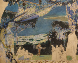 Italy Naples by Night 1891 Vrubel Mikhail (1856-1910) Watercolour