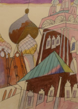 Church Novodevichy Convent 1916-1917 Aristarkh Lentulov (1882-1943) Watercolor