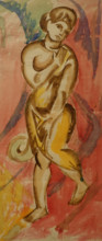 Figure of a girl Early 1910s Sketch-version of painting Le Dentu Mikhail  (1891-1917)