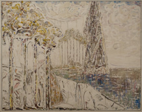 Composition of a Classical Landscape 1910 Denisov Vasily (1862-1922) Watercolor