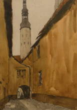 Revel (Tallinn, Estonia) Road to Vyshgorod 1912 Anna Ostroumova-Lebedeva (1871-1955) Watercolour