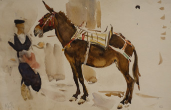 Mule 1907 Serov Valentin (1865-1911) Watercolour and whitewash on paper