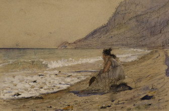 By the Sea Iphigenia in Tauris 1893 Serov Valentin (1865-1911) Watercolour