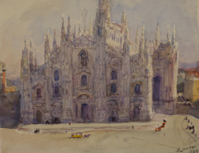 Milan Cathedral 1884 Surikov Vasily (1848-1916) Watercolour on paper