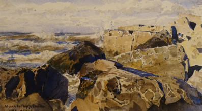 The Pier in Port Said 1882 Polenov Vasily (1844-1927) Watercolour