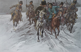 General Mishchenko's raid to Yingkou A detachment of Transbaikal Cossacks with an interpreter Samokish Nikolai Semenovich (1860-1944)