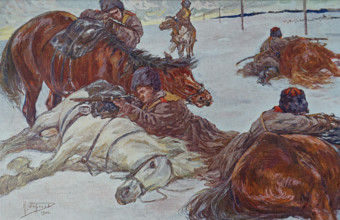 Shootout between the Don Cossacks and the Honghuzes (ethnic Chinese) Nikolai Vasilyevich Pirogov (1872-1955)