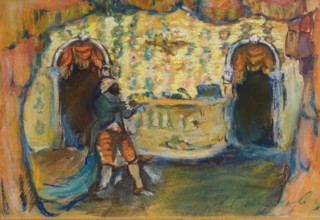 Sketch for theatrical scenery ""Columbine's scarf"" by Nikolay Sapunov (1880-1912) 1910