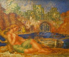 Female Figure in an Architectural Landscape Late 1930s Nikolai Feofilaktov (1876-1941)