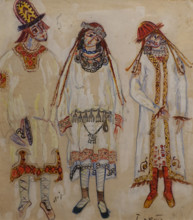 Design of theatrical costumes 1913 Roerich Nicholas Konstantinovich (1874-1947)