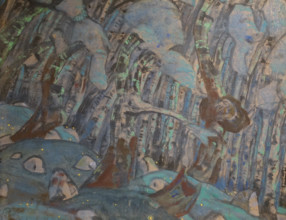 Forest Sketch of the scenery option for the prologue of the ""Snow Maiden"" Play by Aleksandr Ostrovsky 1912 Roerich Nicholas Konstantinovich (1874-1947)