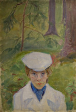 Portrait of Elena Guro (1877-1913), the artist's wife 1910s Mikhail Vasilyevich Matyushin (1861-1934)