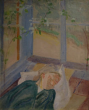 Portrait of Elena Guro (1877-1913), the artist's wife 1912 Mikhail Vasilyevich Matyushin (1861-1934)