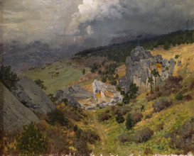 In the Crimean Mountains Study 1886  Isaac Ilyich Levitan (1860-1900) Oil on canvas