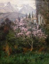 Almonds in bloom (Crimean landscape) 1907 Krachkovsky Joseph (1854-1915)