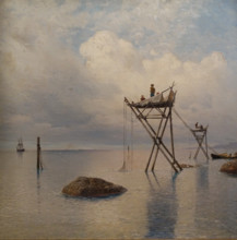 Fish factory on the Black Sea Catching mullet  in Crimea 1885 Lev Felixovich Lagorio (1826-1905)