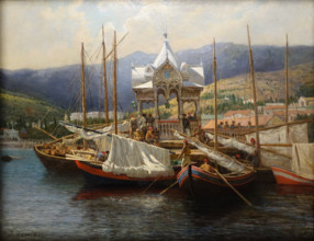 Pier in Yalta 1890 Myasoyedov Grigory Grigorievich (1834-1911)