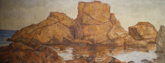 Brown Rocks Crimea Early of 20th century Tempera on canvas Voloshin Maxiimilian Aleksandrovich (1877-1932)