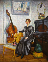 Lady with a Double Bass 1915 Mashkov Ilya Ivanovich (1881-1944)