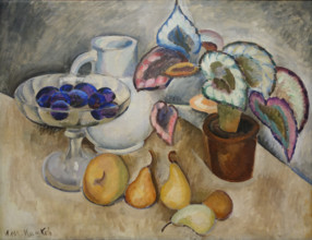 Still Life with a White Jug and Fruits 1912-1913 Mashkov Ilya Ivanovich (1881-1944)