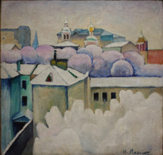 City Winter Landscape Moscow Circa 1914 Mashkov Ilya Ivanovich (1881-1944)