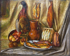 Still Life with Wood Grouse and Fish 1917 Mashkov Ilya Ivanovich (1881-1944)