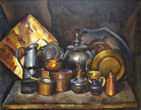 Still Life with a Samovar Copper Utensils 1919 Mashkov Ilya Ivanovich (1881-1944)