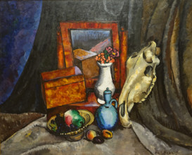 Still Life Mirror and Horse Skull 1919 Mashkov Ilya Ivanovich (1881-1944)