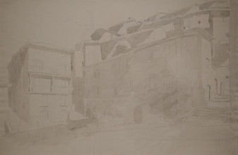 City Plaza Second half of the 1840s - 1850s Watercolor, graphite pencil on paper