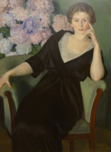 Portrait of Renée Ivanovna Notgaft (née Kestlin, 1880-1960s) 1914 Kustodiev Boris (1878-1927)