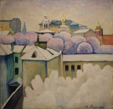 City winter landscape Circa 1914 Mashkov Ilya Ivanovich (1881-1944)