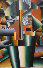 Portrait of Ivan Vasilyevich Klyun (1878-1942) Malevich Kazimir (1879-1935) Improved Portrait of Klyun Builder 1913