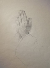 Hands folded for prayer Late 1820s  Bryullov Karl Pavlovich (1799-1852) Italian album