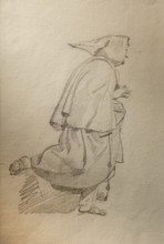 Kneeling Capuchin monk Late 1820s  Bryullov Karl Pavlovich (1799-1852) Italian album