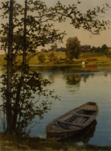 Landscape with a boat 1891 Albert Nikolaevich Benois (1852-1936) Watercolour