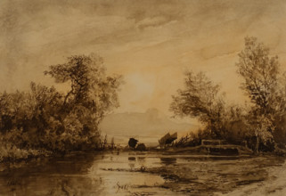 Italian Landscape 1861 Lagorio Lev (1826-1905) Sepia