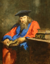 Portrait of Dmitry Ivanovich Mendeleev (1834-1907) in the mantle of the Honorary Doctor of Laws of the University of Edinburgh 1885 Repin Ilya (1844-1930)